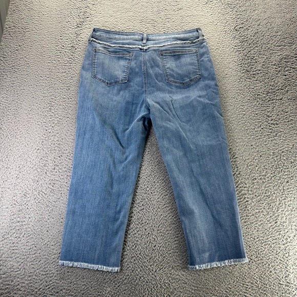 Chico's So Slimming Jeans Womens 14 Cotton Denim Cropped Straight Faded Slim Fit - Picture 6 of 11